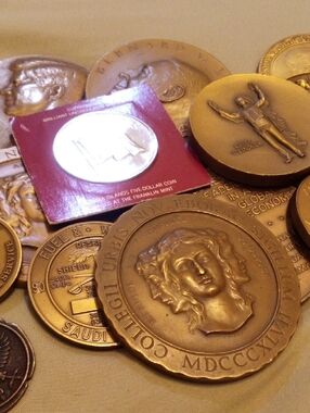 Assorted Commemorative Medals and Coins - Gold Tone